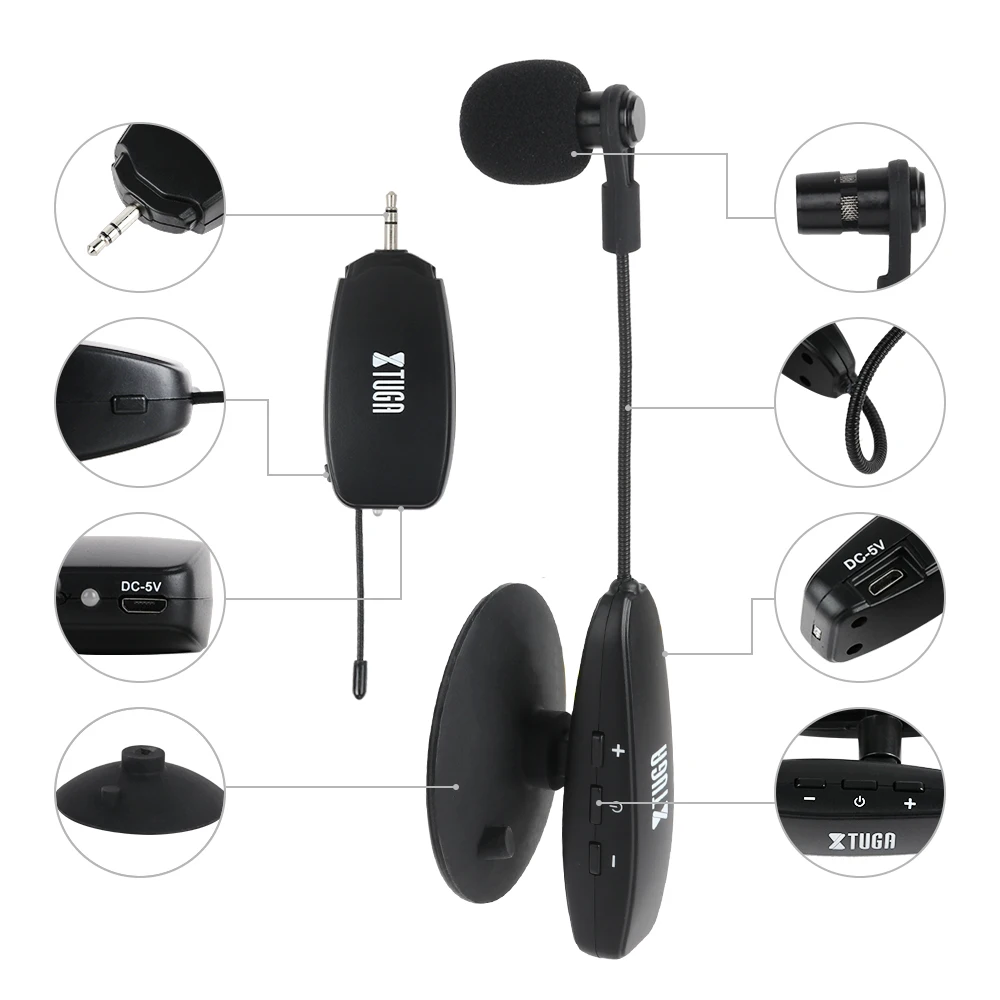 Dieci articoli Microfono a condensatore per sassofono wireless UHF orchestrale serie TLF Xtuga KX per uso di strumenti