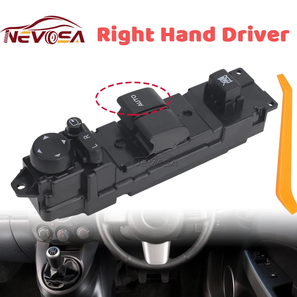 3-Doors For Mazda 2 Mazda2 2008 2009 2010 DF7166350A DF71-66-350A Electric Master Power Window Control Switch Left Right Driver