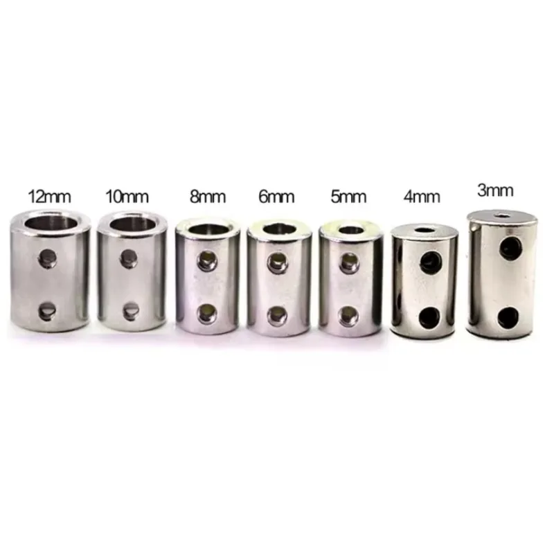 5pcs Rigid Coupling 3mm/3.17mm/4mm~12mm #45 Steel Shaft Coupler Motor Connector Sleeve Coupling Adapter Transmission Connector