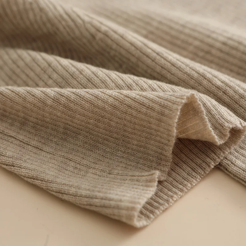 Spring/Summer New Women's U-neck Half sleeved Striped Sweater Slim Fit Mid sleeved Bottom Top Wool Knitted sweater