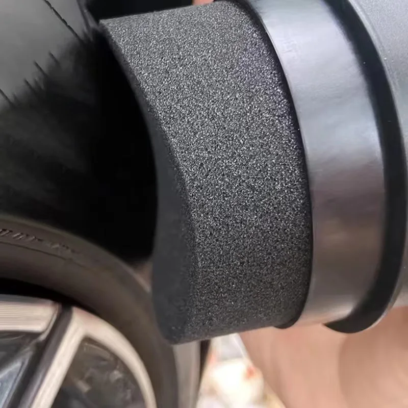 MOBIDEA Car Wheel Waxing Curved Tire Sponge Brush With Cover Tire Clean Contour Dressing Applicator Pads for Car Accessories