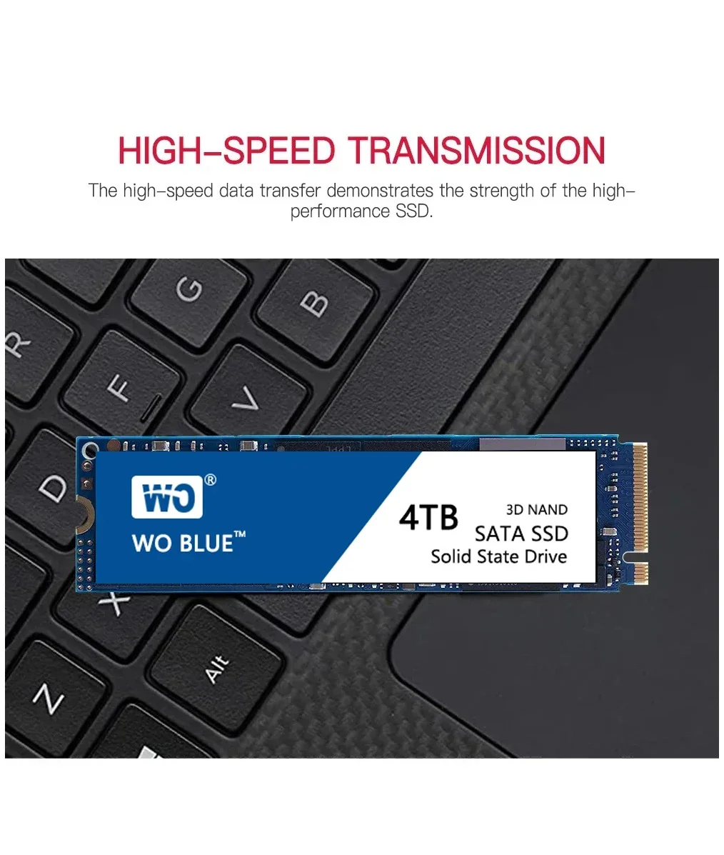 Imagem -06 - Nvme Azul 2.0 Ssd M.2 2280 Pcie Gen 4.0x4 Mais Novo wo Nvme 2024 pc Laptop e Ps5 Ssd 2100 Mbps 600tbw 3g 102000hz 8tb 4tb 2tb 1tb wo