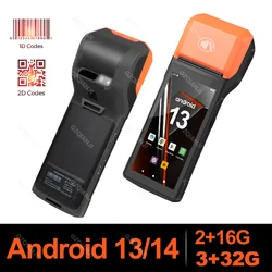 Android 13 5.5 Inch 2D QR Barcode Scanner POS PDA Terminal Handheld Bar code Reader with Thermal Printer All in One for Business