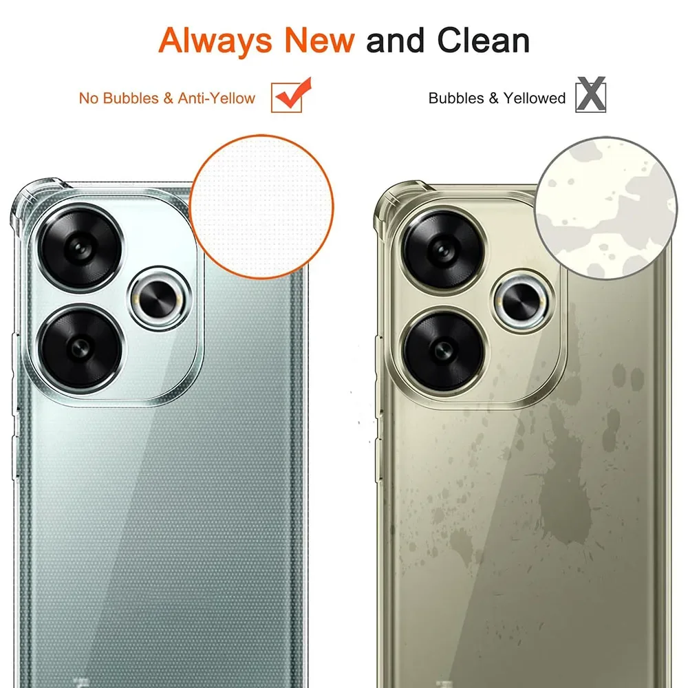 Shockproof Case For Xiaomi Poco F6 F5 F4 F3 X6 X5 X4 X3 GT M6 M4 M3 Pro 4G 5G Silicone Soft Clear Ultra Thin Clear Shell Cover