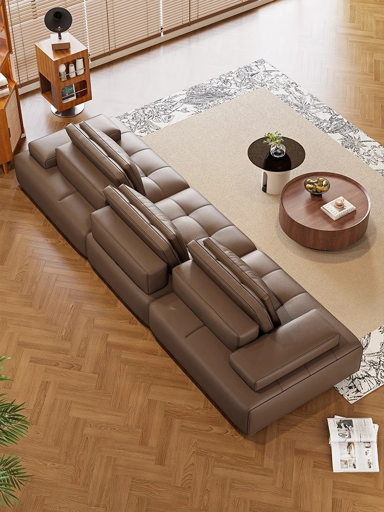 إيطالي، بسيط، جلد، غرفة معيشة، مصمم، قابل للإزالة، مسند ظهر، عمق جلوس كبير