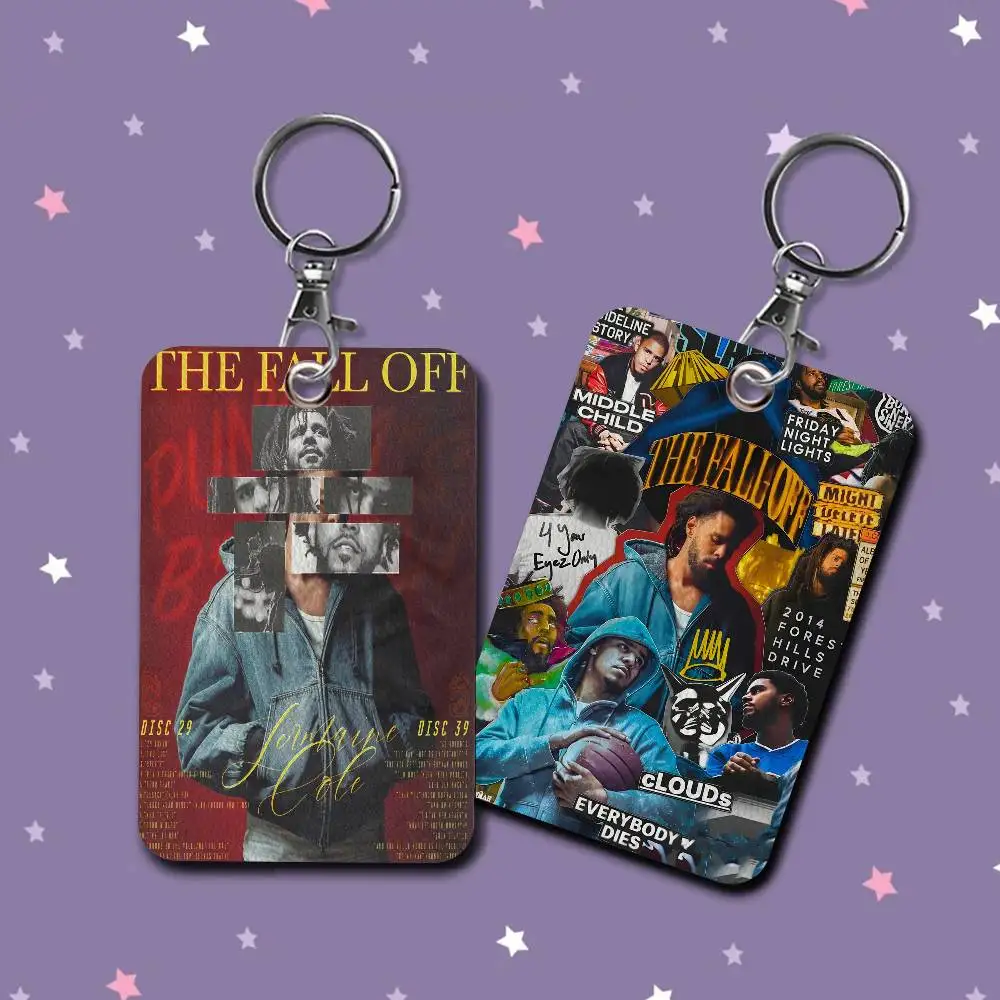 Singer J-J.Cole Music Album Keychain Card Holders Keyring Bank Bus ID Credit Cards Key Ring Chains