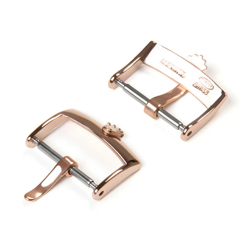 Stainless Steel Watch Pin Buckle Fine Polished Strap Belt Buckle 16 18 20mm Silver Gold Leather Watch Band Strap Clasp