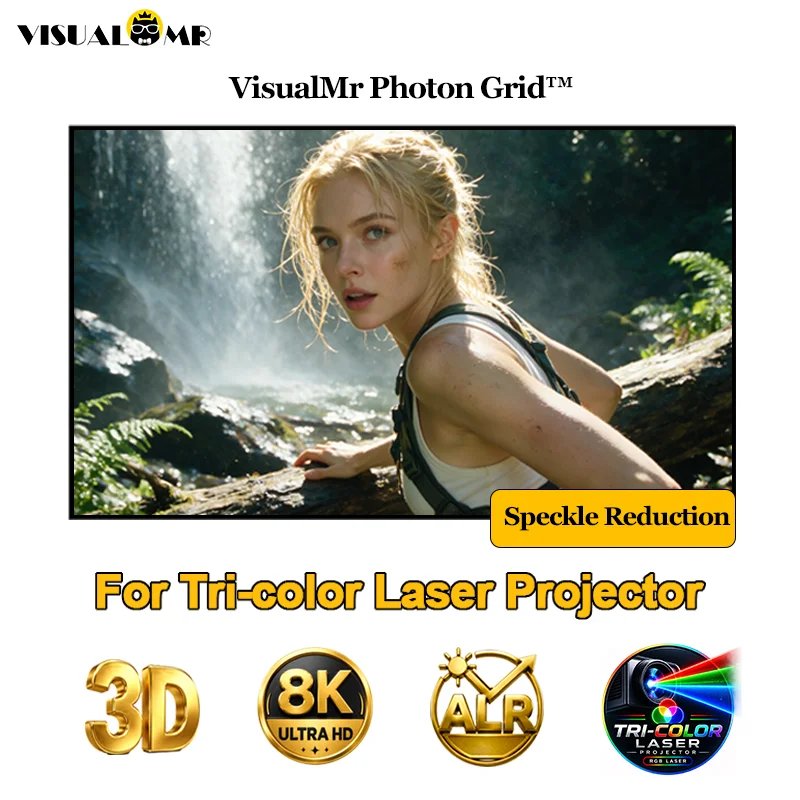 Photon Grid ALR Screen Laser Speckle Reduction for Tri-color Laser Projector 4K 8K HDR Long Throw Projection Screen Home Theater