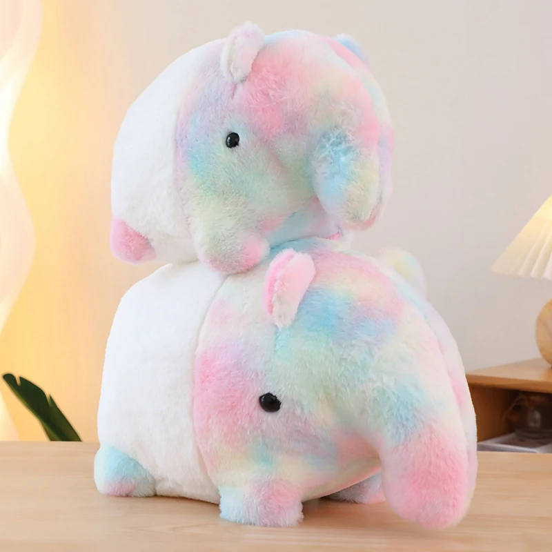 35/40cm Kawaii Stuffed Animal Dream Rainbow Elephant Plush Soft Baby Accompany Doll Pillow Toys Kids Birthday Gifts Room Decor ﻿