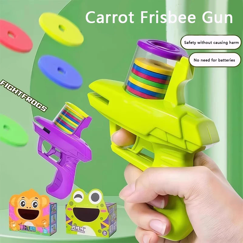 1PC Kids Outdoor Disc Gun Toy Flying Frisbee Shooting Launcher Interactive Parent-Child Game for Boys Perfect Birthday Gift