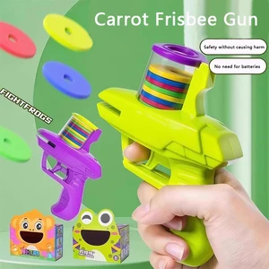 1PC Kids Outdoor Disc Gun Toy Flying Frisbee Shooting Launcher Interactive Parent-Child Game for Boys Perfect Birthday Gift