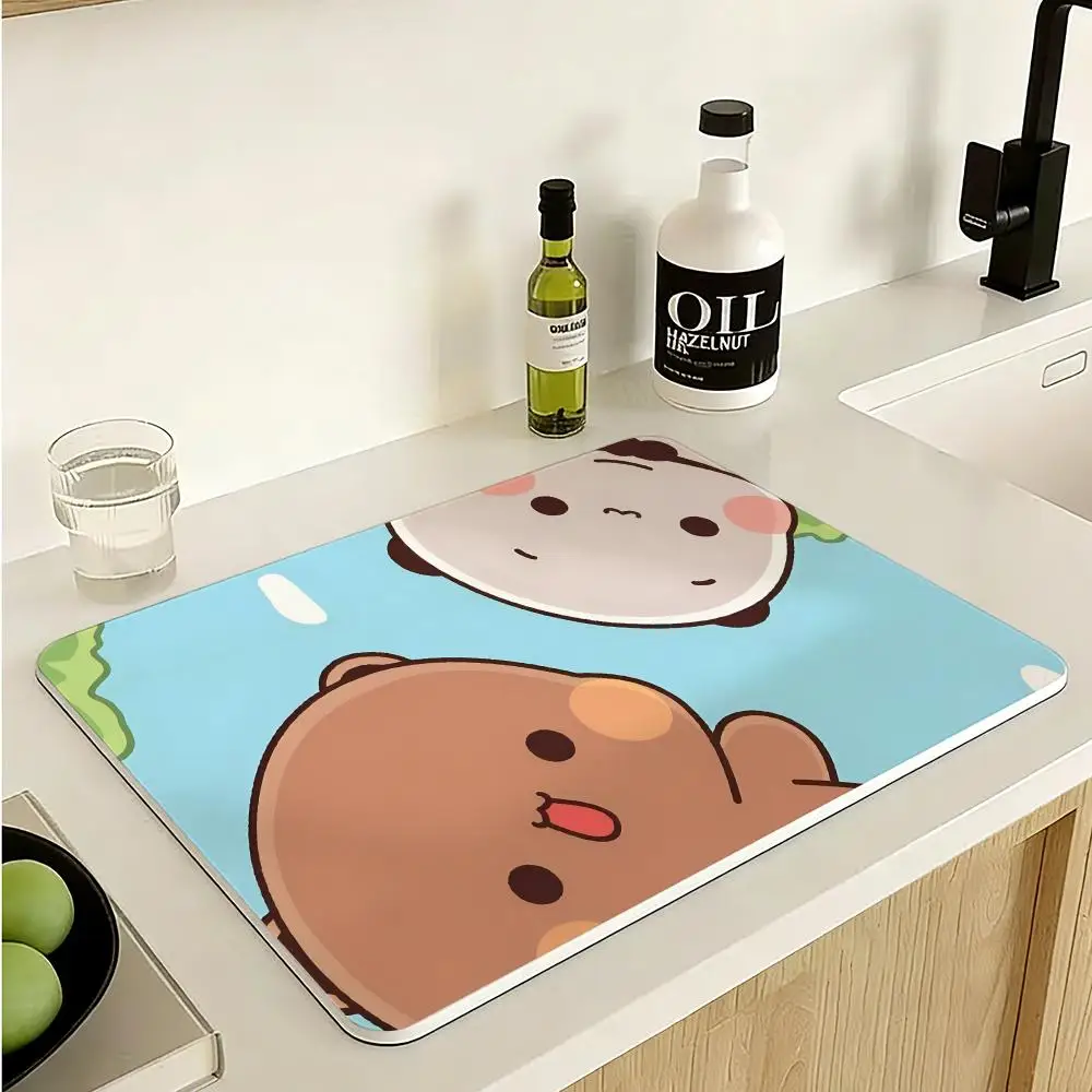 Cute Bubu Dudu Floor Mat Diatomite Floor Mat Fast Drying Odor Resistant Non Slip Bath Kitchen Mat