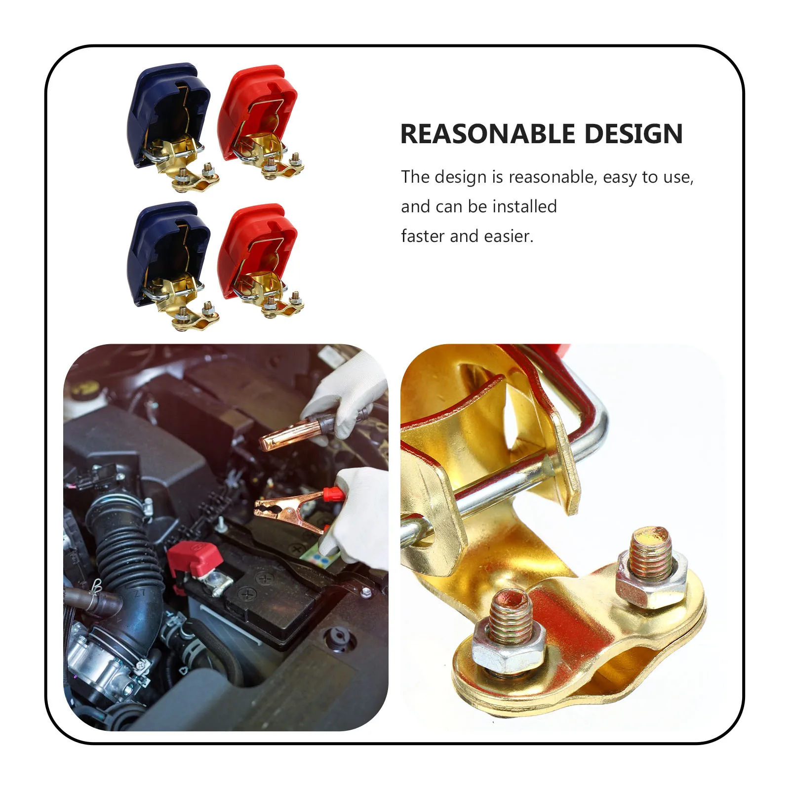 

2 Sets Car Terminal Clamp Connector Quick Release Cable Connector For Truck Durable Alloy Easy Install Positive