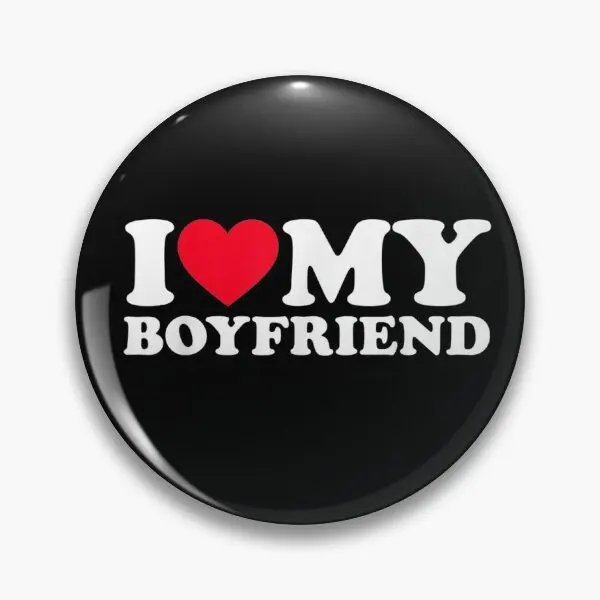 I Love My Boyfriend Shirt I Heart My Boy  Soft Button Pin Fashion Women Lapel Pin Cartoon Metal Collar Gift Funny Hat Clothes