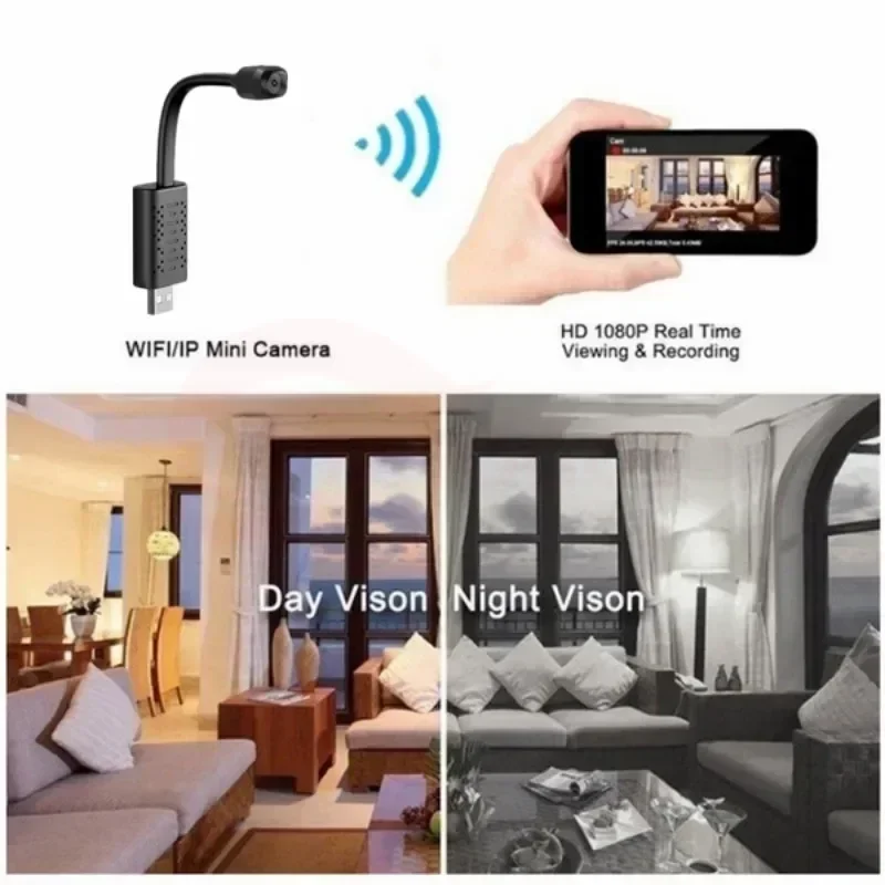 أصغر 1080P HD كاميرا واي فاي صغيرة USB الذكية مربية في الوقت الحقيقي عرض عن بعد مراقبة كاميرا IP المحمولة لتقوم بها بنفسك للرؤية الليلية