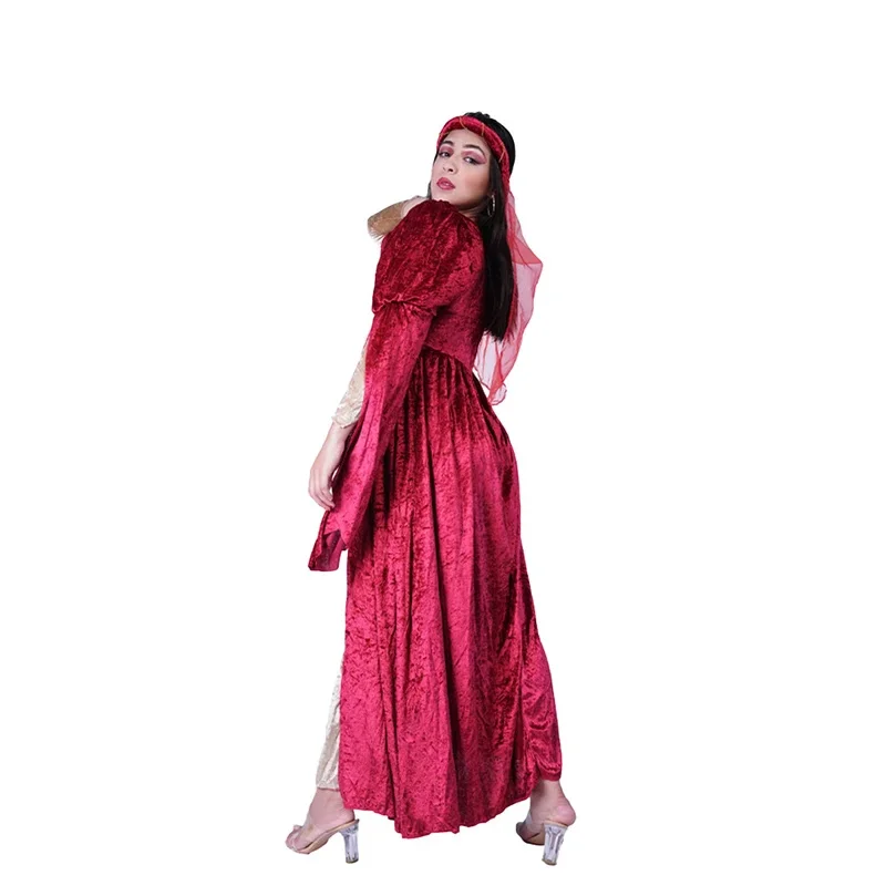 زي فستان الأميرة الملكة في العصور الوسطى للسيدات البالغات، زي الأميرة الأوروبية القديمة، زي حفلات أداء المسرح