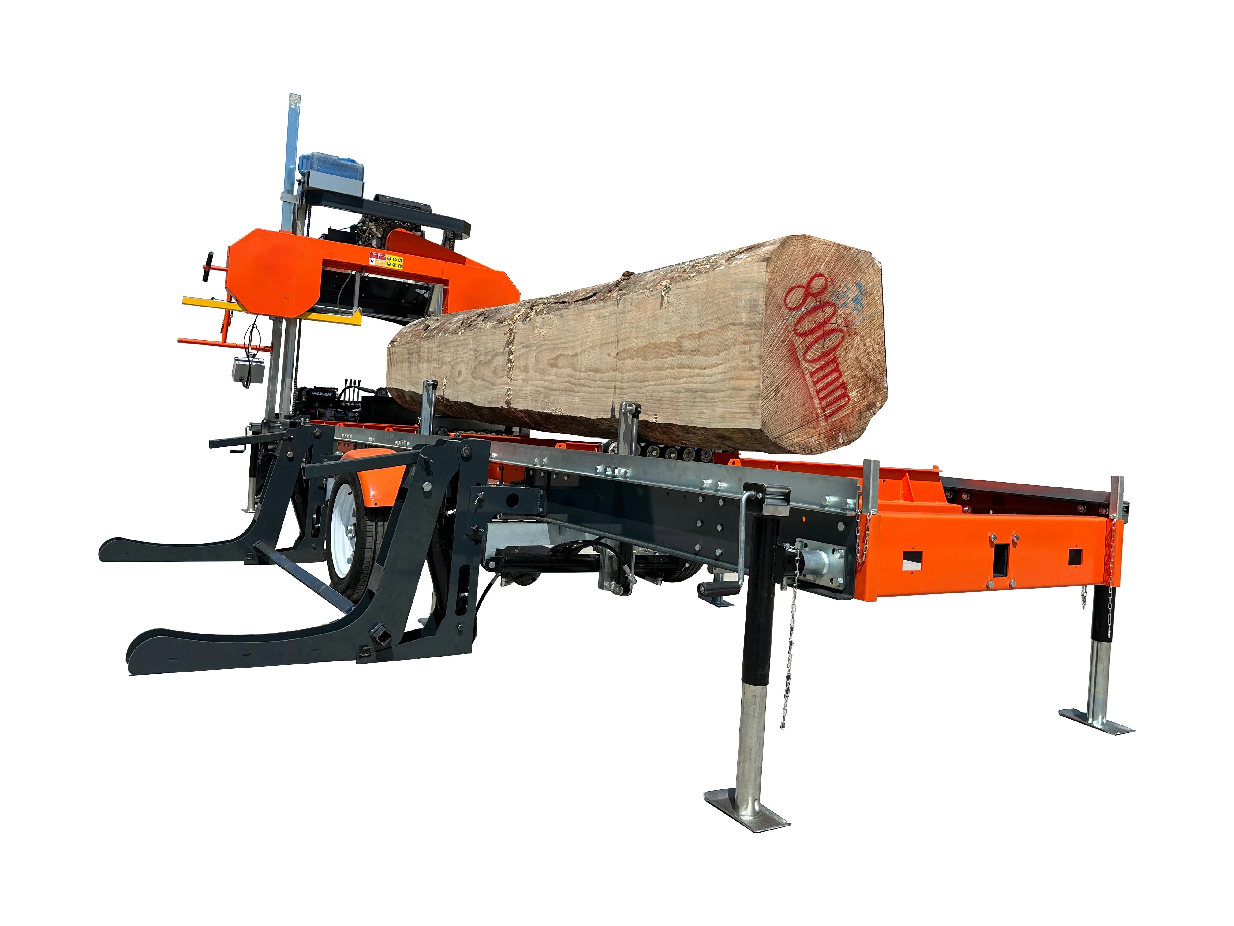 Deluxe Portable Hydraulic Band Sawmill Heavy Duty with Adjustable Blade Guide Hydraulic System for Wood Cutting Machinery