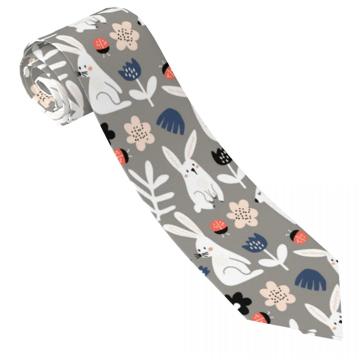 Casual Arrowhead Skinny Bunny Flowers Necktie Slim Tie For Party Formal Tie