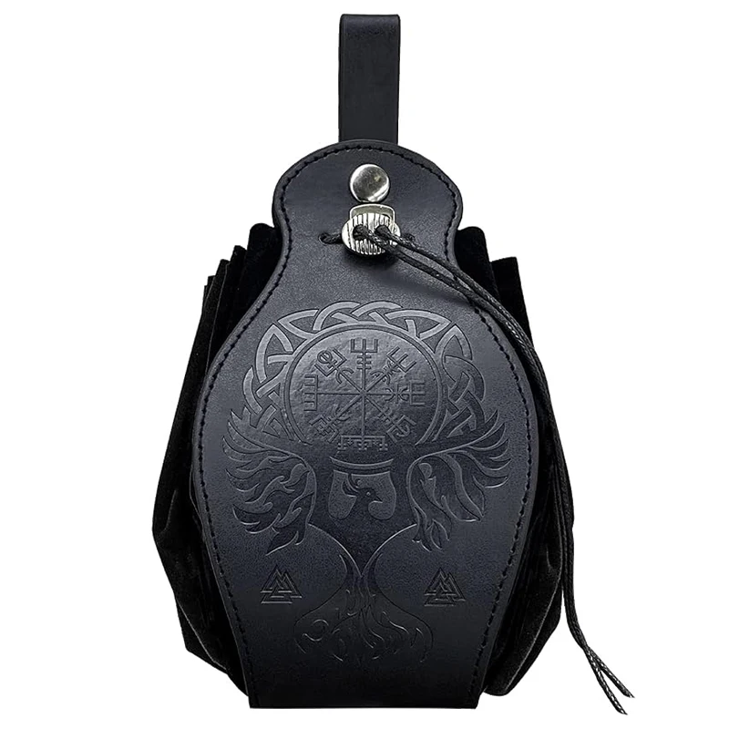 Medieval Viking Retro Drawstring Purse Pouch Unisex Portable Coin Pouch Cosplay Costume Accessories