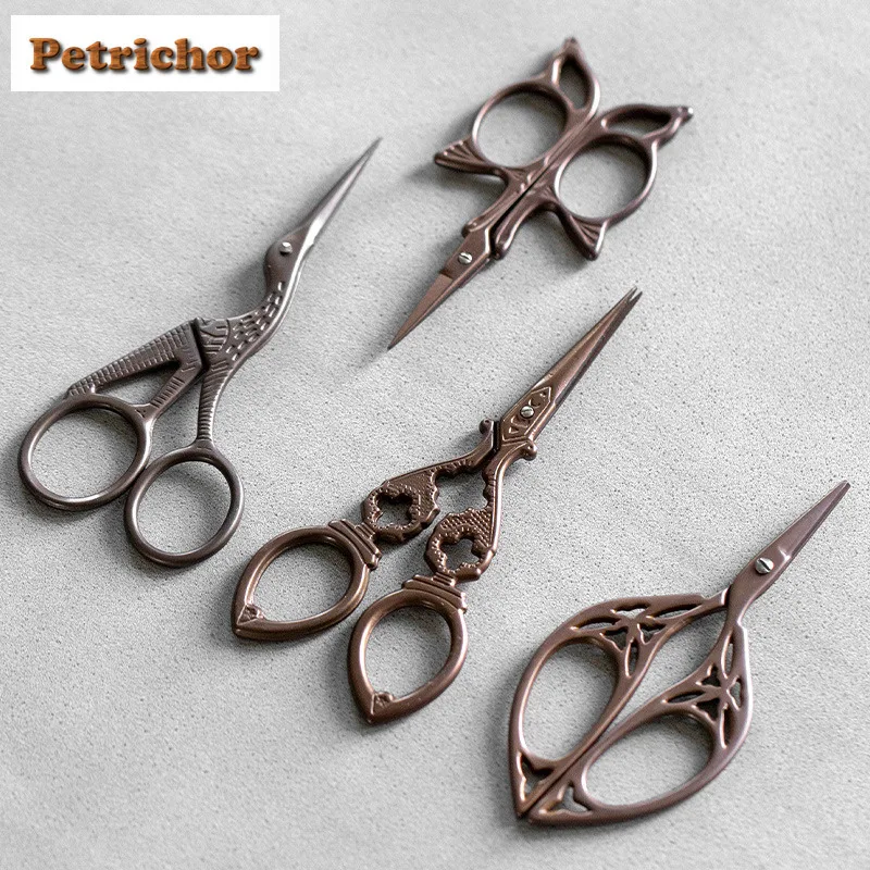 Handmade Japanese Tea Art Crane Shaped Tea Bags Scissors Embroidery Cutting Sewing Tailor Shears Needlework Craft Teaware Craft