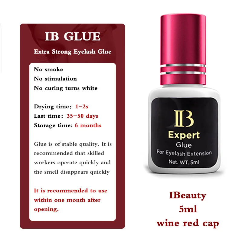 IBeauty Expert Glue For False Eyelashes Extensions Supplies Adhesive Wine Red Cap 5ml Korea Original Makeup Tools Lava Lash