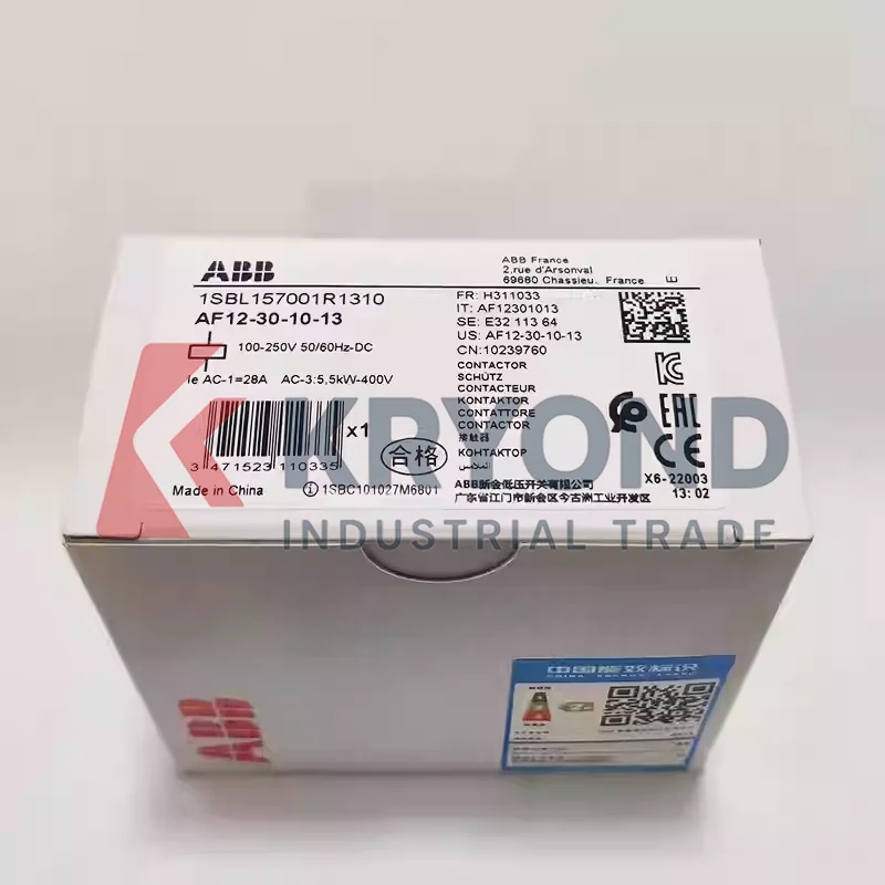 ABB AF12-30-10 مرحل ثلاثي الأقطاب للتحكم في المحركات وتوزيع الطاقة في التطبيقات الصناعية