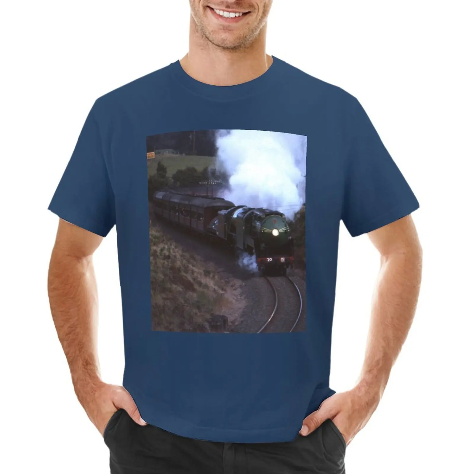 3801 & Flying Scotsman, Robertson, Australia 1989 T-shirt summer clothes boys whites heavyweights mens t shirts