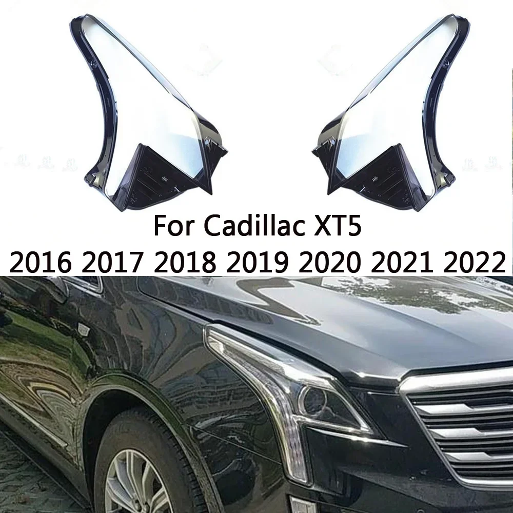 

HTTCY For Cadillac XT5 2016 2017 2018 2019 2020 2021 2022 front Car Headlight Cover Lens Shell Lampcover Lampshade Headlamp