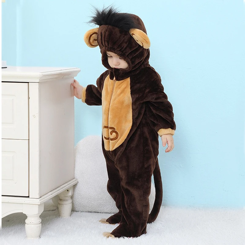 Funny Monkey Onesie Baby Clothing Animal Kigurumi  Newborn Cartoon Pajamas Baby Jumpsuit Infant Halloween Cosplay Costume