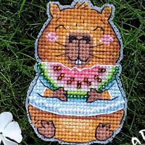 BXT94 Decoration Home Decor Homfun Craft Christmas Cross Stich Set Counted DIY Cross Stitch Kits Fridge Refridgerator Magnets view 2