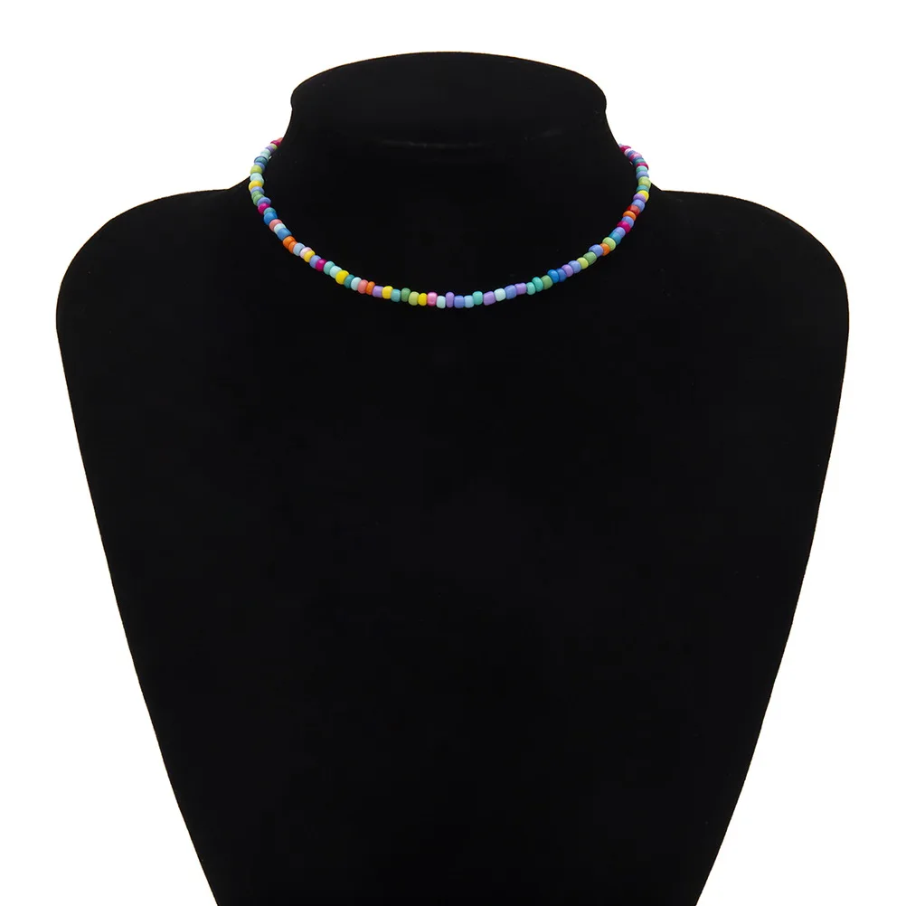 

Colorful Bead Necklace Women Girls Clavicle Chain Jewelry Elegant Fashion Long Wear Party Wedding Birthday Prom Vacation