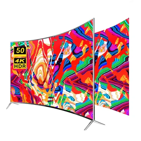 곡선 스크린 스마트 안드로이드 LED TV, 울트라 HD 4K 스마트 텔레비전, 50 인치