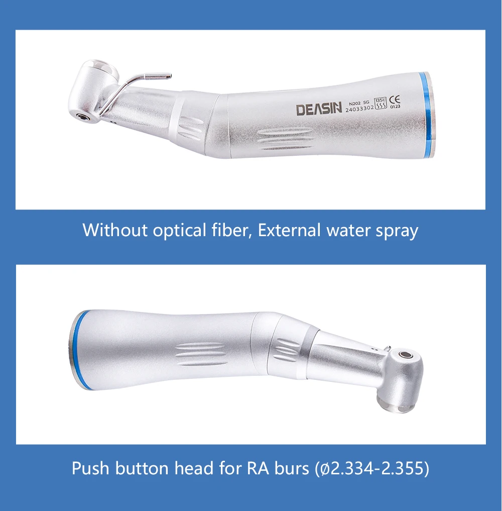 DEASIN Dental Externes Handstück mit Wasserleitung, Push-Button-Winkelstück mit niedriger Drehzahl für E-Type-Motor, Zahnarztinstrument – Detail 6