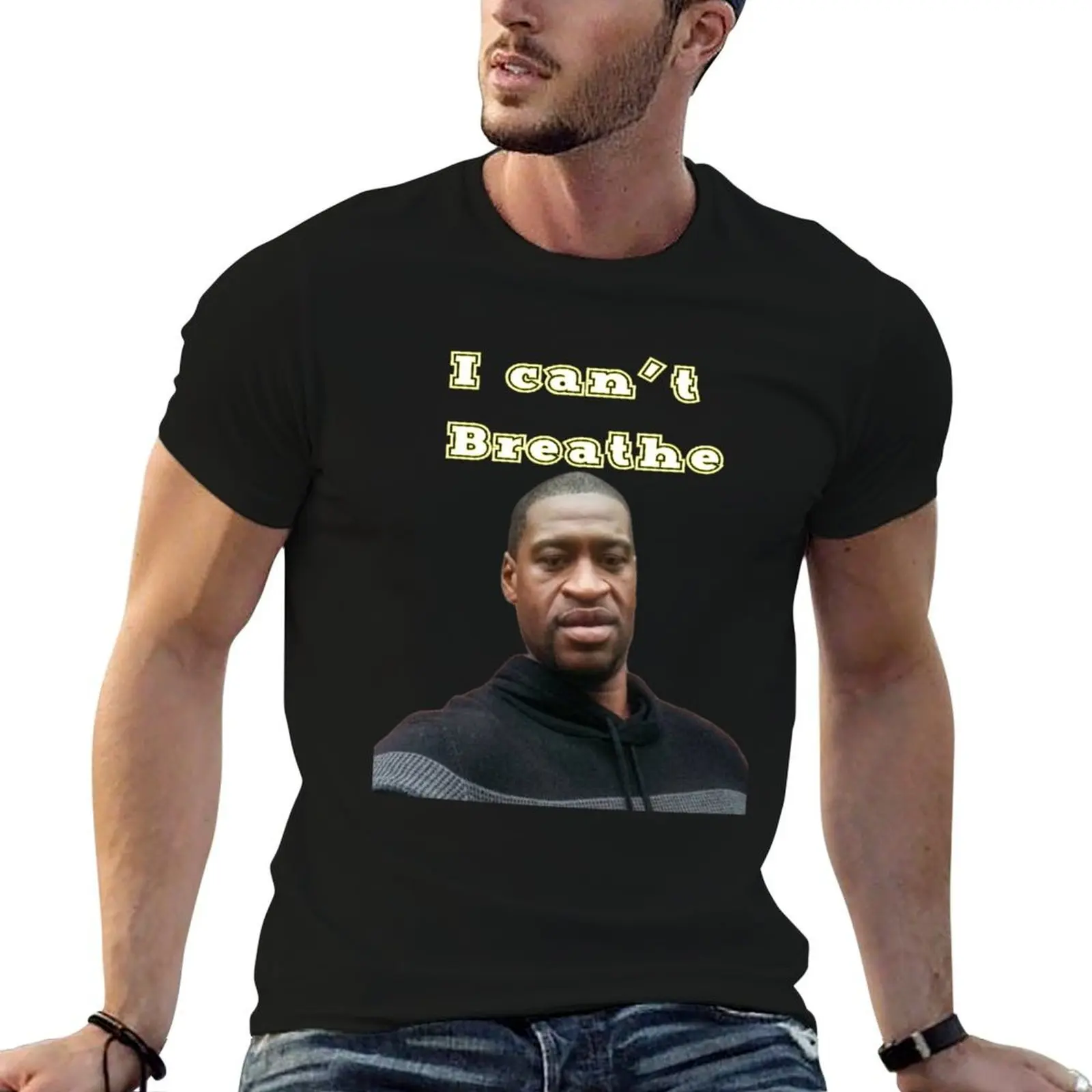 

george floyd I can't Breathe Yellow Color T-Shirt essential t shirt t shirts for man graphic tees T-Shirt