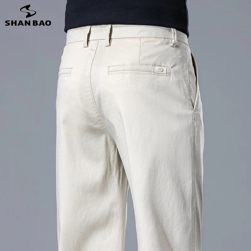 

SHAN BAO 2026 Spring Summer Brand Clothing Business Casual Men's Straight Pants Lightweight Lyocell Stretch thin loose trousers