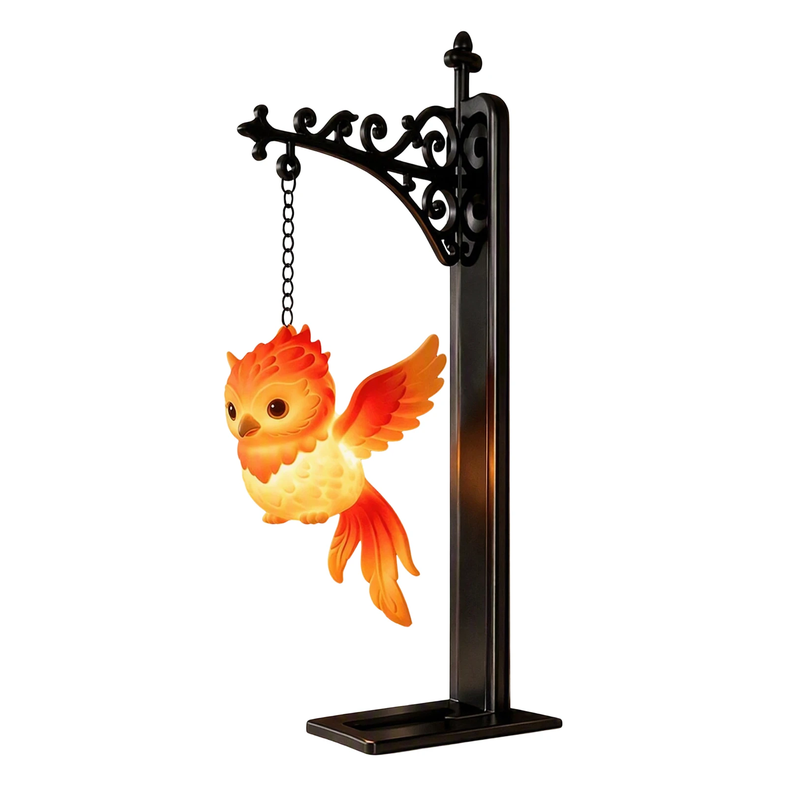 Magic Owl Bookend Shelf Lamp Iron Metal Book Organizer Vintage Decor Glowing Figurine for Home Library Reading Room Office