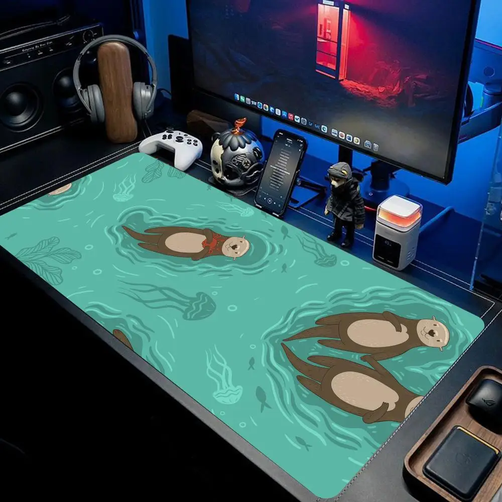 

Cute otter Mouse Pad large keyboard mouse desk pad non-slip rubber gaming mouse pad laptop mouse carpet