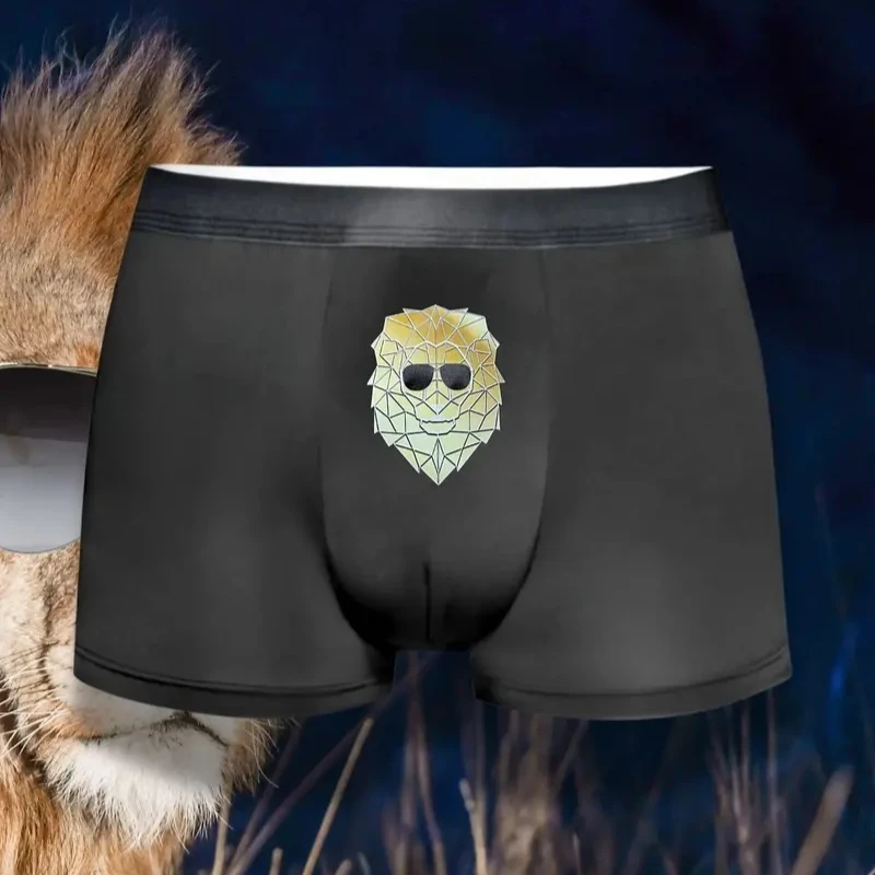 

2024 Men's Underwear Lion Print Underwear Letter Waistband Comfortable Breathable Soft Boxer Shorts Fashion Casual Sports Shorts