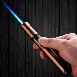New HONEST Metal Torch Windproof Lighter Refillable Pen Lighter Jet Flame Butane Lighter Kitchen BBQ Candle Camping Men's Gadget