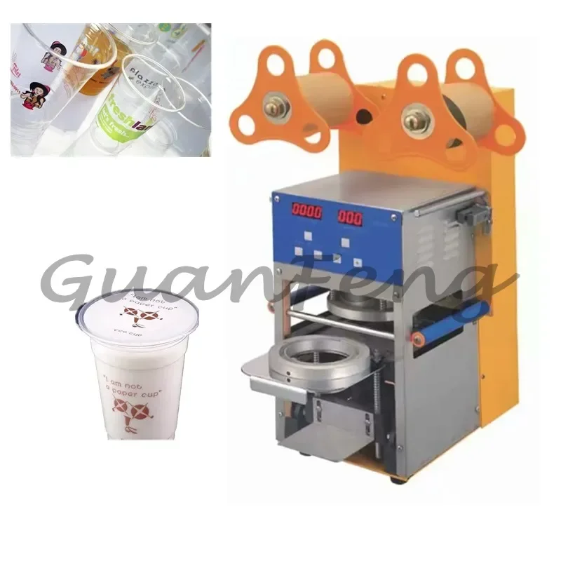 95mm Fully Automatic Cup Sealing Machine with LCD Display, Plastic Milk Tea Cup Sealer for Beverage Shop