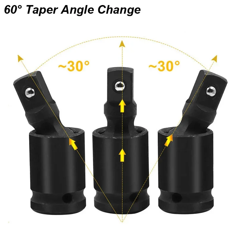 1/2 3/8 1/4inch Drive Joint Socket Adapter Hand Tool Set 360 Degree Swivel Air Impact Wrench Ratchet Wobble Repair Tools Kit