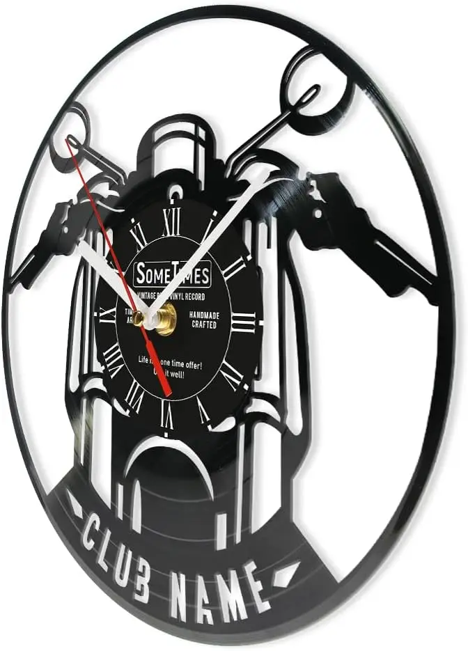 Motorcycle Vinyl Record Wall Clock Custom Motorcycle Rider Name Wall Clock Home Decoration Garage Watch Motorcycle Rider Gift