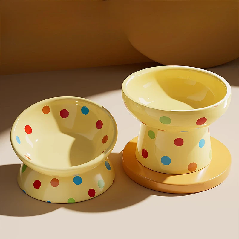 

Креативная керамическая миска для питьевой воды, высокая миска для ног, защита от переворачивания шеи, большой калибр, миска для кошек, товары для домашних животных, 1 шт.