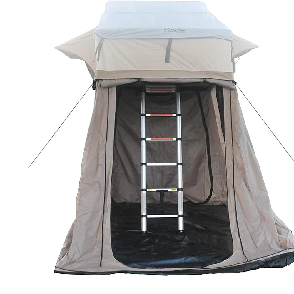 Waterproof Oxford Soft Shell Four-Season Double Layer Car Rooftop Tent with Aluminum Frame SUV Camping Glamping One Bedroom Tent