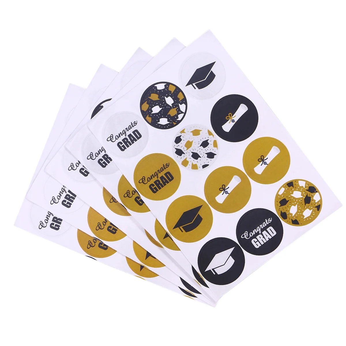 240Pcs Handmade Style Sealing Stickers Graduation Certificate Decor Round Labels for Notebooks Bags Room Decoration Set