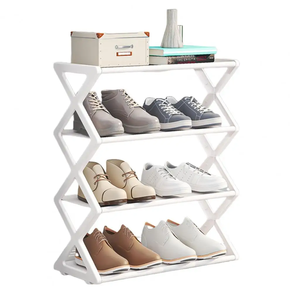 Shoe Rack 4-tier Shoe Storage Rack for Entryway Bedroom Organization Capacity Shoe Shelf with Stable Structure Free for Closet