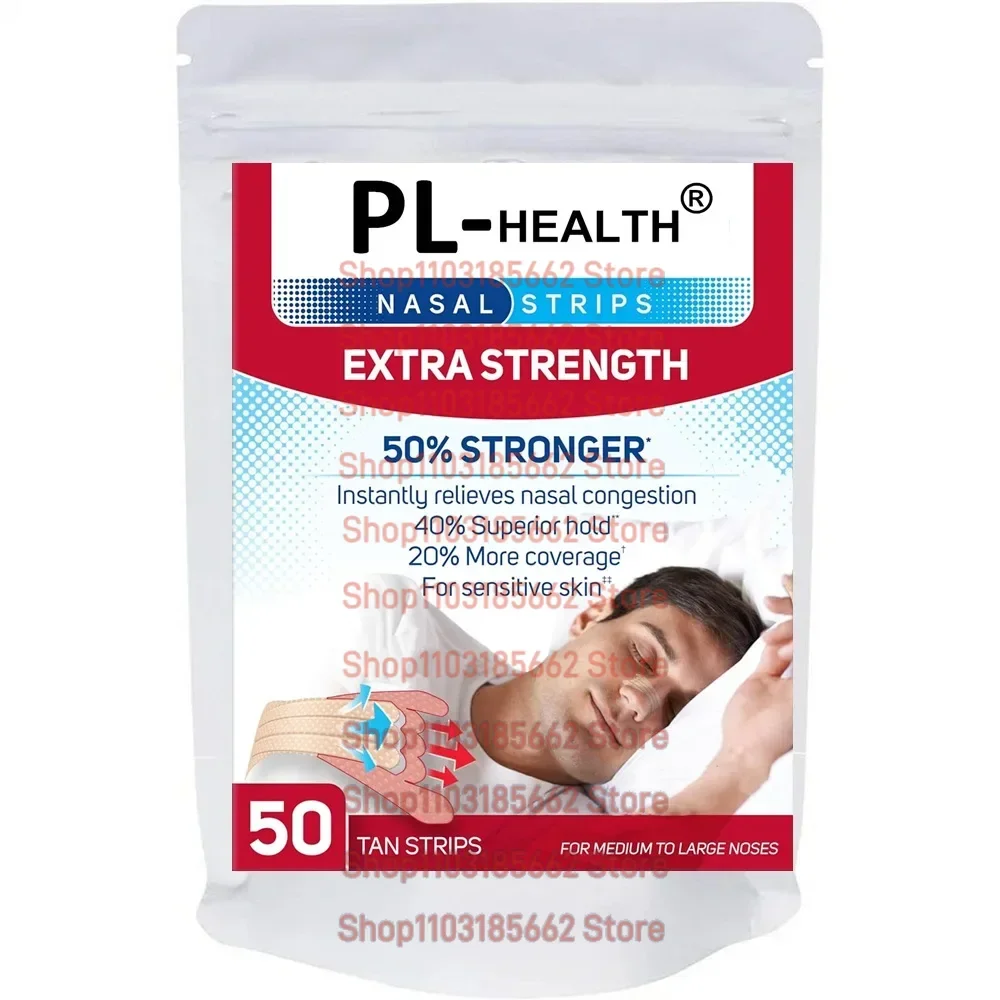 50 Strips Extra Strength Nasal Strips to Improve Sleep, Reduce Snoring, & Relieve Nasal Congestion Due to Colds & Allergies