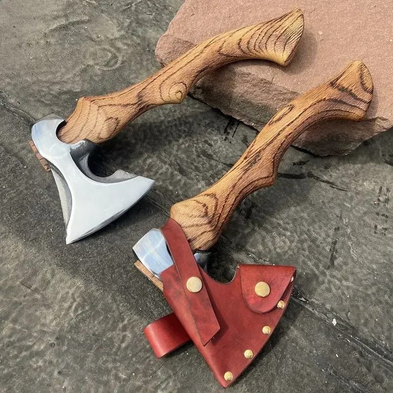 

Outdoor Camping Survival Hammer Axe Multipurpose Firewood Axes Wooden Handle Cutting Trees Axe Household Cut Bone Hand Tools