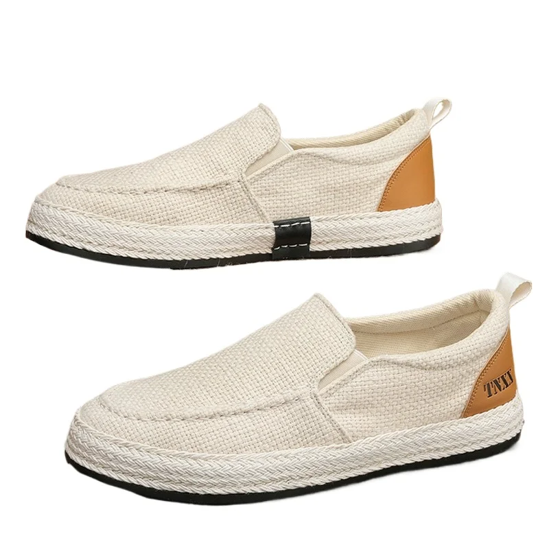 

Spring Autumn Canvas Shoes for Men Espadrilles Slip on Sneakers Man Lace Up Oxfords Loafers Male Lazy Shoes Gray Casual Sneakers