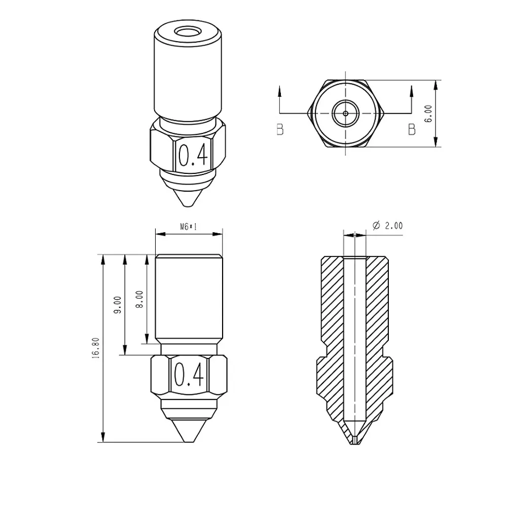 For Ender 3 V3 SE NOZZLE Brass Hardened Nozzles For Spider Hotend Ender7 Ender 5 S1 Serise Extruder Nozzle